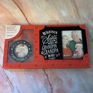 Christmas Grandparent Grandma Grandpa Picture Frame & Ornament Set Pearhead Gift